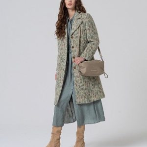 Abrigo largo con print y forro estampado