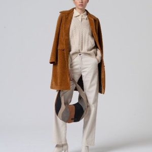 Abrigo recto con forro estampado