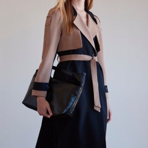 Gabardina Plisada Bicolor