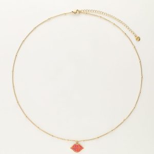 Collar Candy Couture con charm très belle naranja