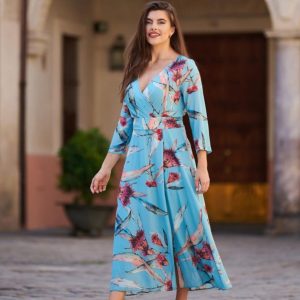 Vestido Midi Estampado Vuelo