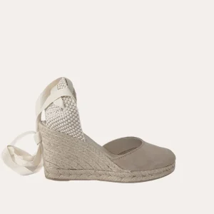 Alpargatas Cuña Altas Piel Beige
