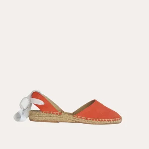 Alpargatas Planas Piel Naranja