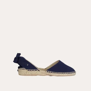 Alpargatas Planas Piel Azul Marino