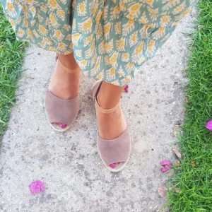 Alpargatas Abiertas Planas Topo Yute